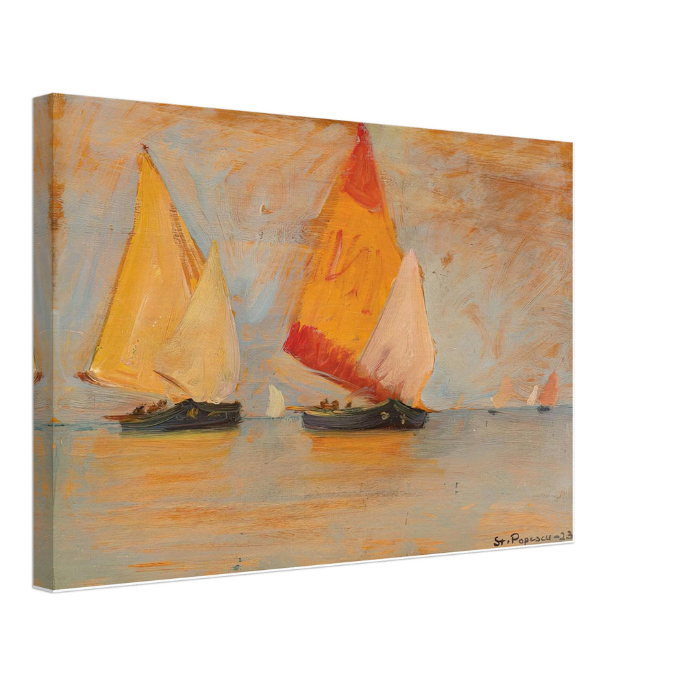 Yawls in the Lagoon by Stefan Popescu, canvas