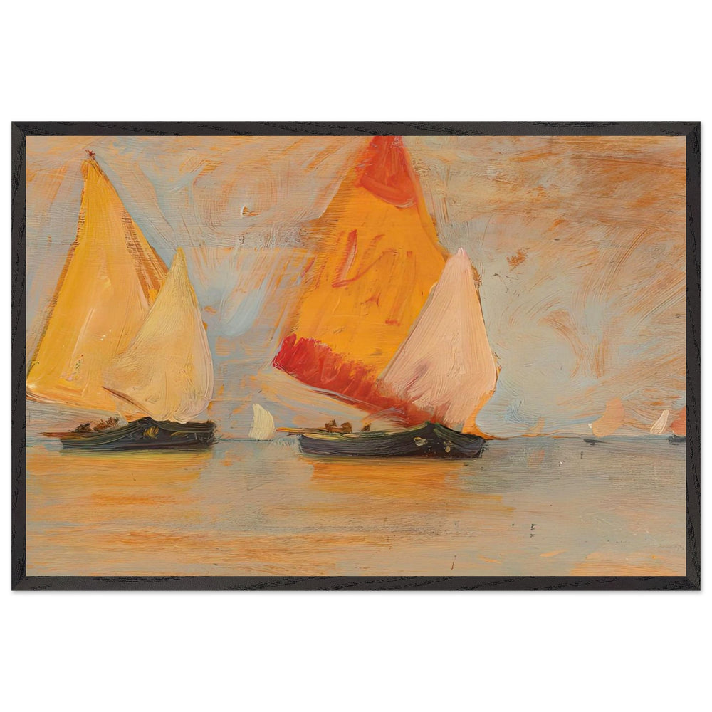 Yawls in the Lagoon by Stefan Popescu, framed poster