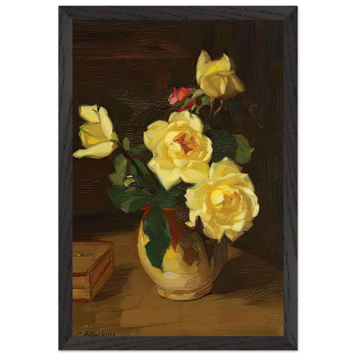 Yellow Roses by Constantin Artachino, framed poster, view 2