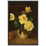 Yellow Roses by Constantin Artachino, framed poster