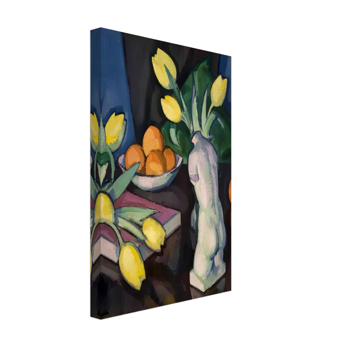 Yellow Tulips and Statuette by Samuel Peploe, canvas, view 2
