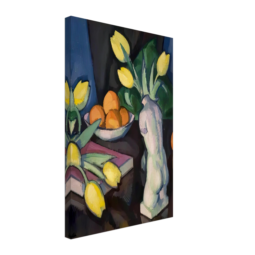 Yellow Tulips and Statuette by Samuel Peploe, canvas