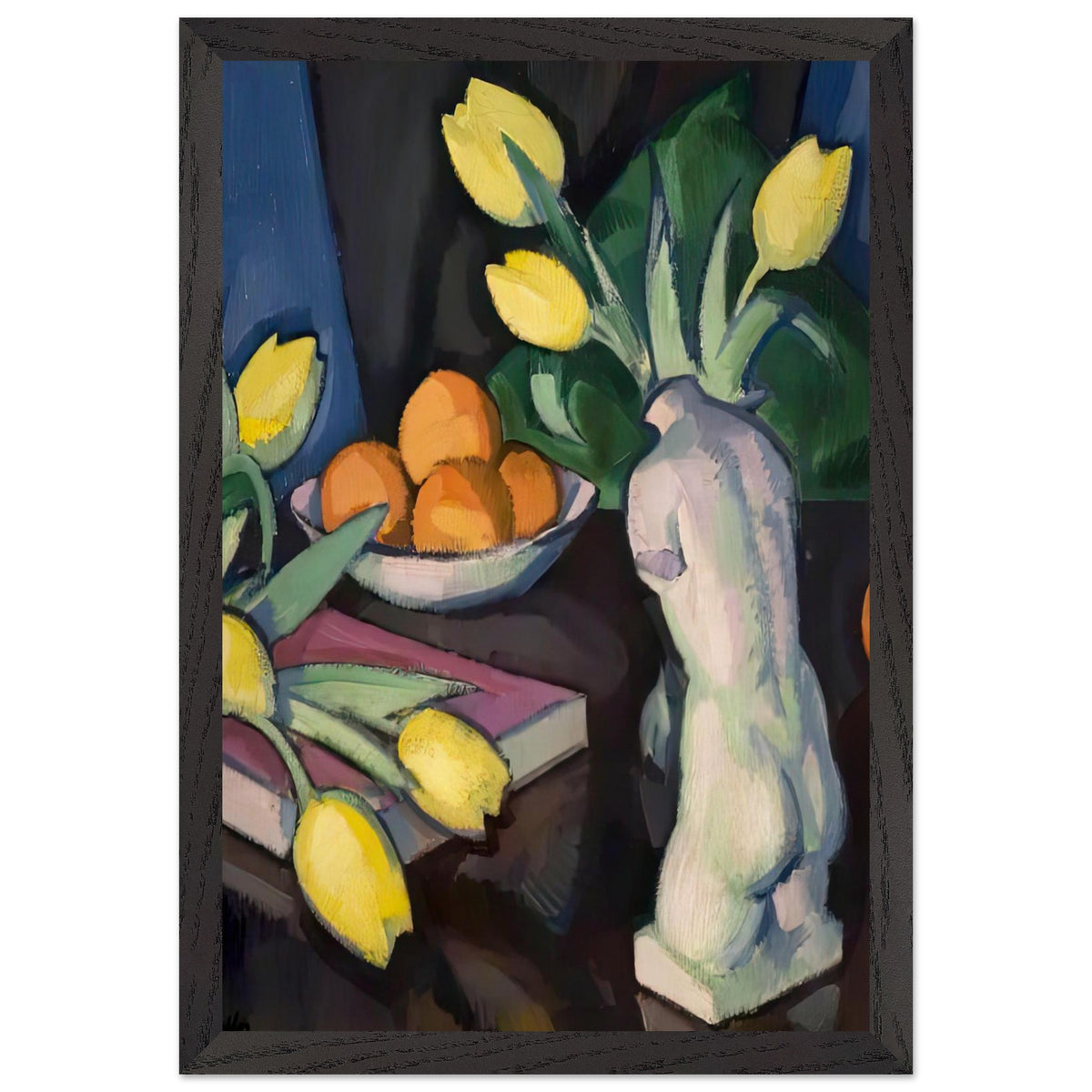 Yellow Tulips and Statuette by Samuel Peploe, framed poster, view 2