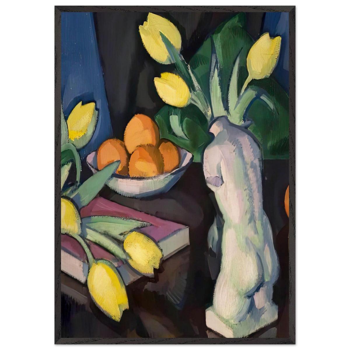 Yellow Tulips and Statuette by Samuel Peploe, framed poster, view 3
